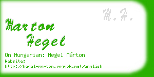 marton hegel business card