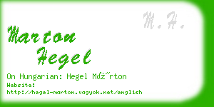 marton hegel business card